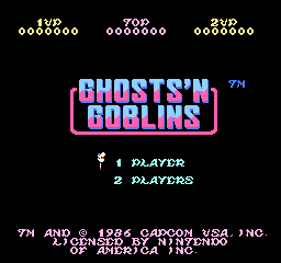 Ghosts'n Goblins (USA) Title Screen